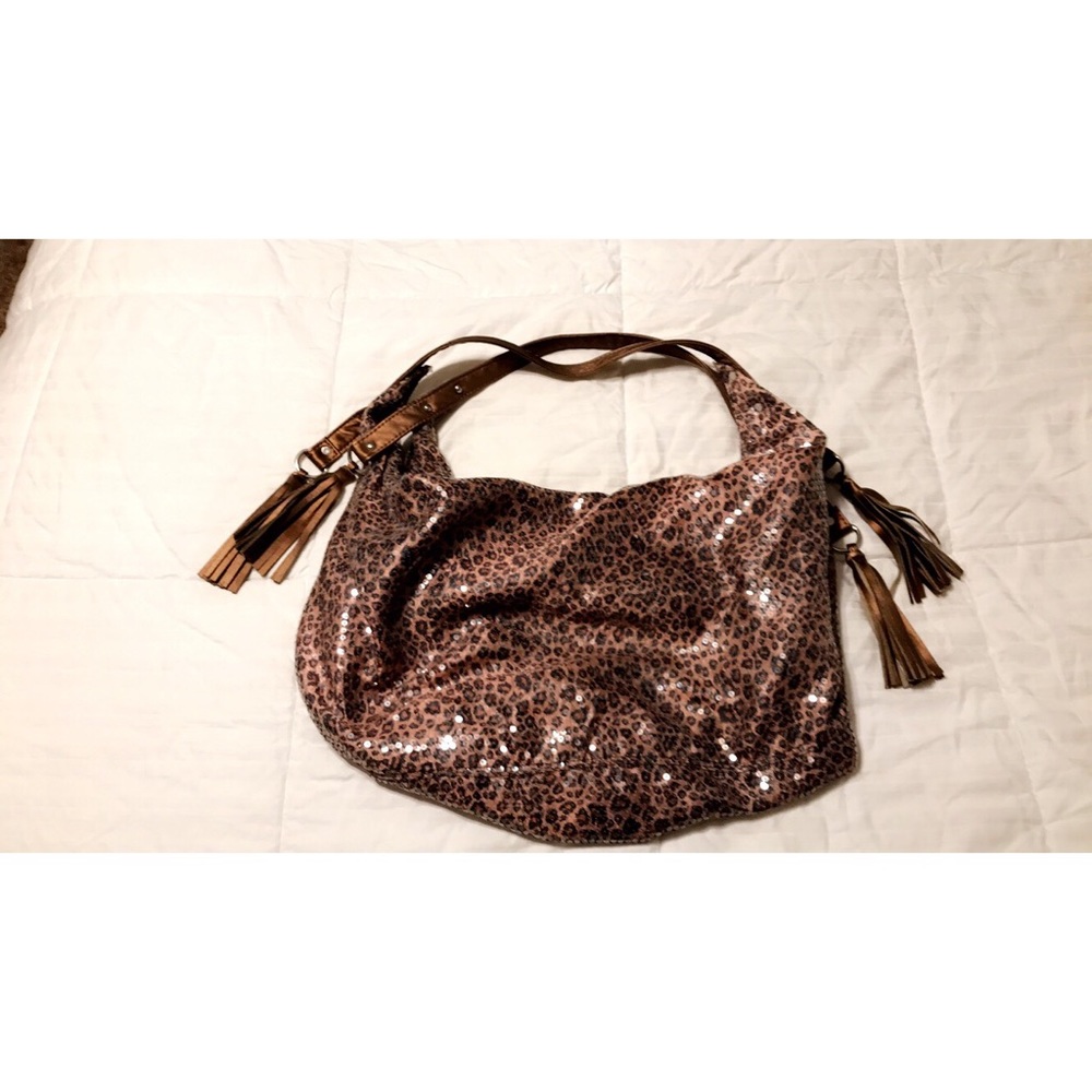 Animal print tote-size purse